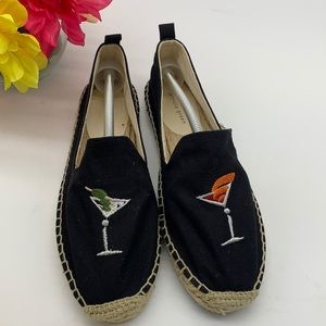 Patricia Green black martini espadrilles Sz 9. ESP0857